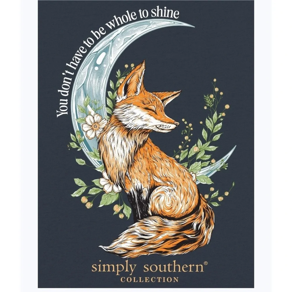 Simply Southern You Don’t Have to Be Whole to Shine Tee Women’s L Fox T-shirt - Picture 3 of 5